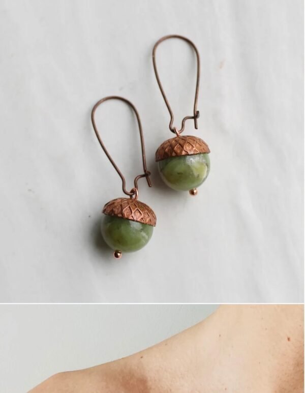 Acorn Earrings, Moss Green Acorns, Jewelry for Fall, Autumn Earrings, Gift for Nature Lovers, Gift for Women, OLIVE ACORN EARRINGS