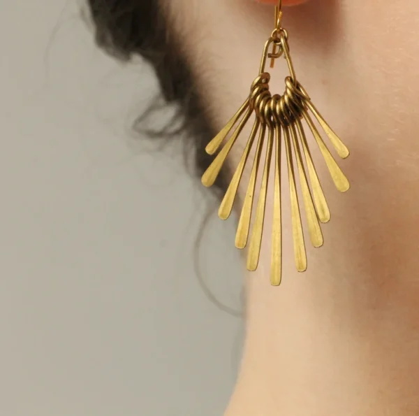 Gold Art Deco Earrings, Gold Brass Fringe Earrings, Bohemian Earrings, Gold Chandelier Earrings, Statement Earrings DECO FRINGE EARRINGS
